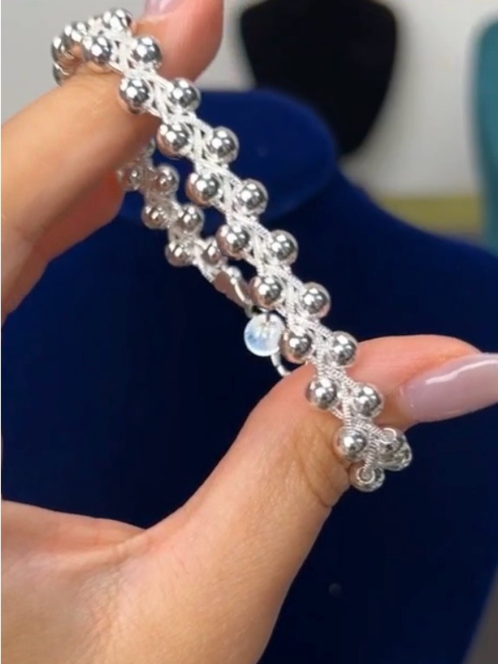 ✨ 925 Sterling Silver Beaded Bracelet – 8” ✨